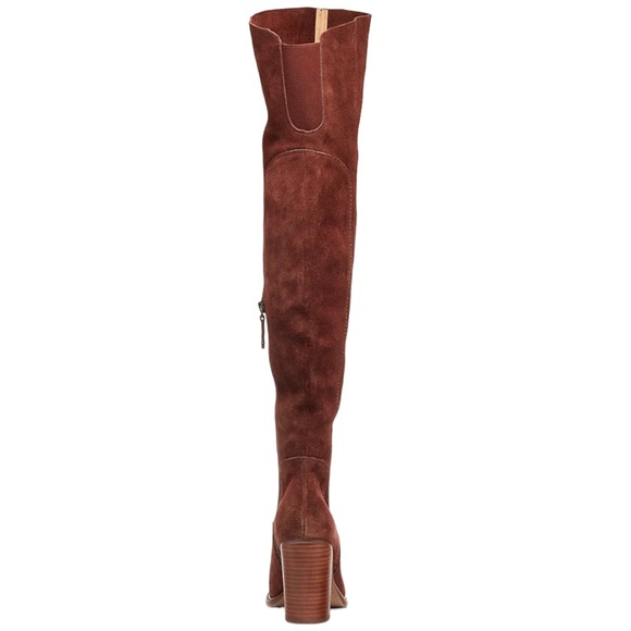 New Kelsi Dagger Brooklyn x Anthropologie Logan Over Knee 8.5 Brown Red Suede - Picture 4 of 12